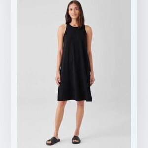 EILEEN FISHER size XS Jersey swing dress Black Sleeveless A-Line Dress
